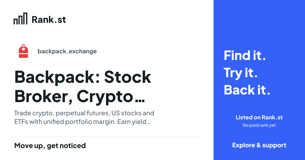 Backpack: Stock Broker, Crypto Exchange & Wallet social card preview