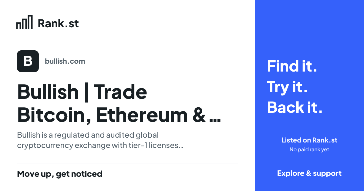 Bullish | Trade Bitcoin, Ethereum & other digital assets on a global, regulated crypto exchange social card preview