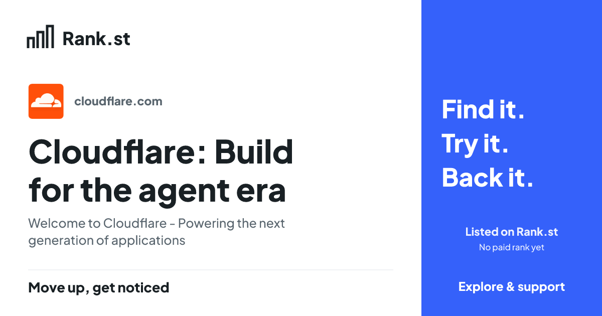 Cloudflare: Build for the agent era social card preview