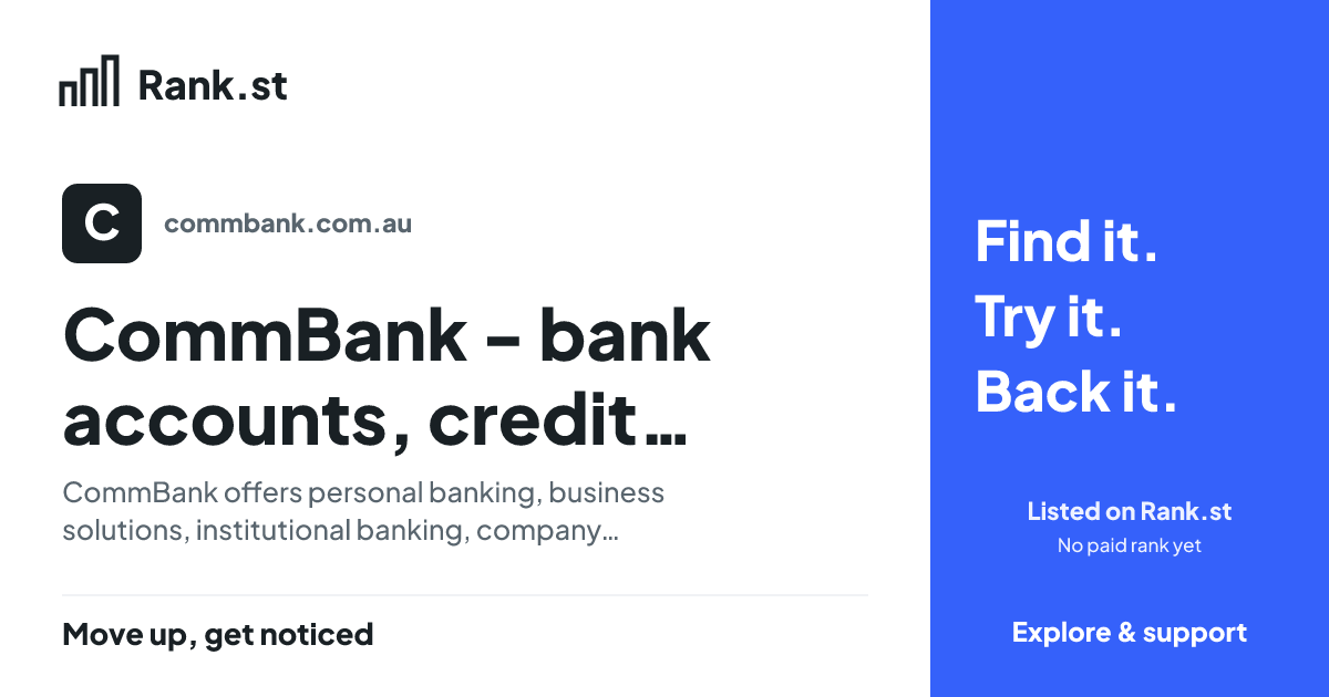 CommBank - bank accounts, credit cards, home loans and insurance social card preview