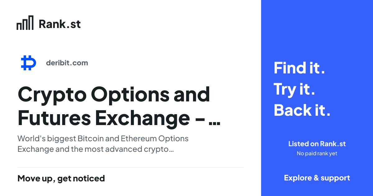 Crypto Options and Futures Exchange - Deribit social card preview