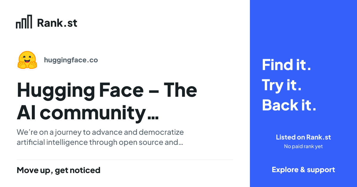 Hugging Face – The AI community building the future. social card preview