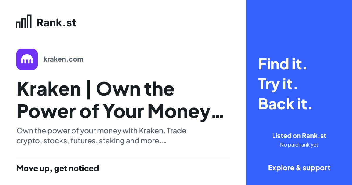 Kraken | Own the Power of Your Money — Crypto, Stocks & more social card preview