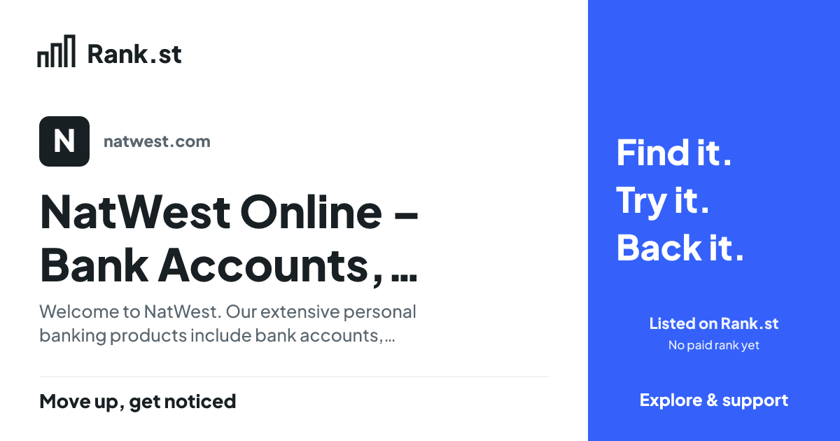 NatWest Online – Bank Accounts, Mortgages, Loans and Savings social card preview