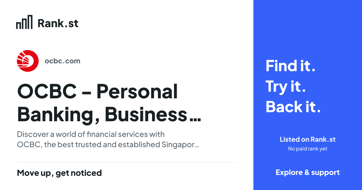 OCBC - Personal Banking, Business Banking, Wealth Management social card preview