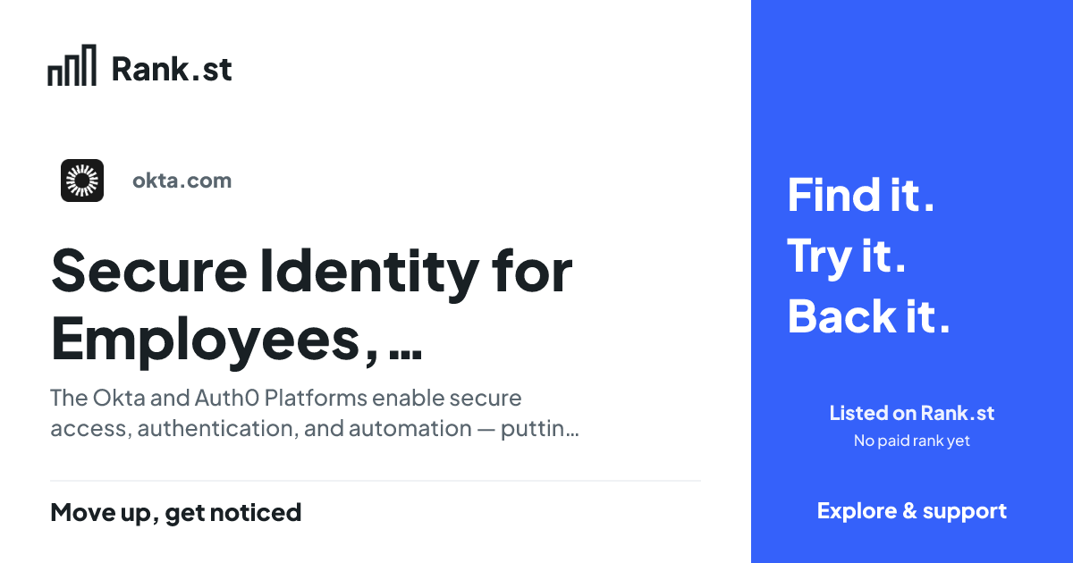 Secure Identity for Employees, Customers, and AI | Okta social card preview