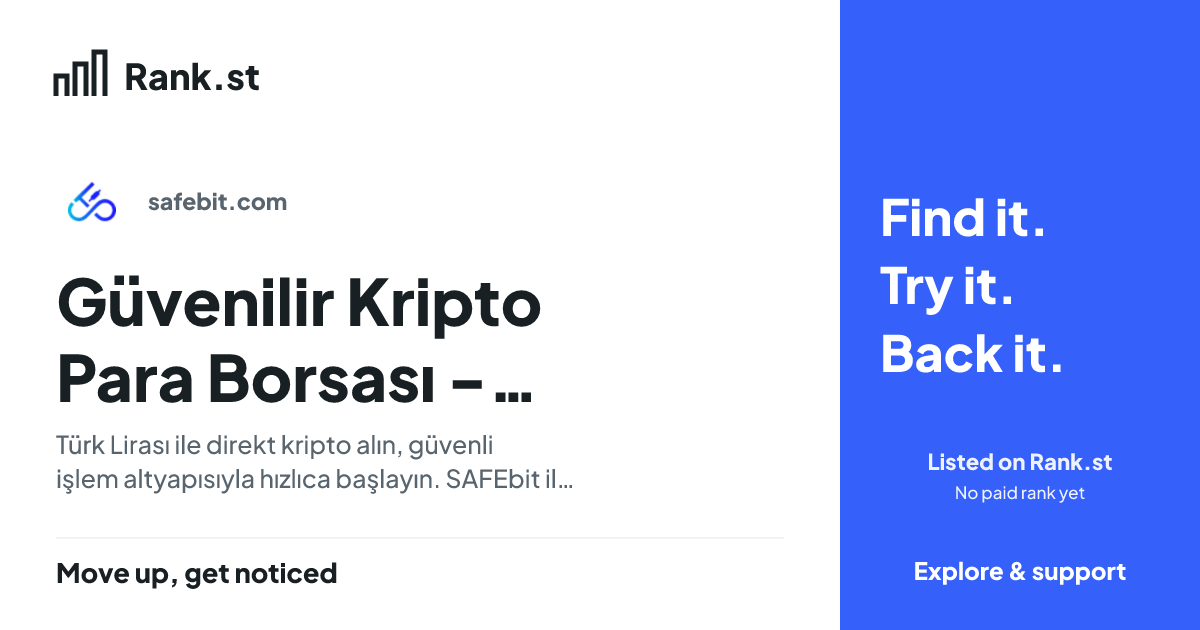 Güvenilir Kripto Para Borsası - Bitcoin Borsası | SAFEbit social card preview