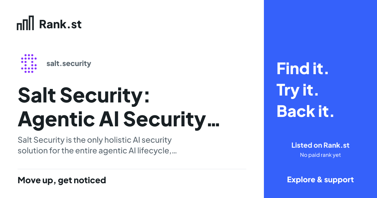 Salt Security: Agentic AI Security, MCP Discovery, and API Security social card preview