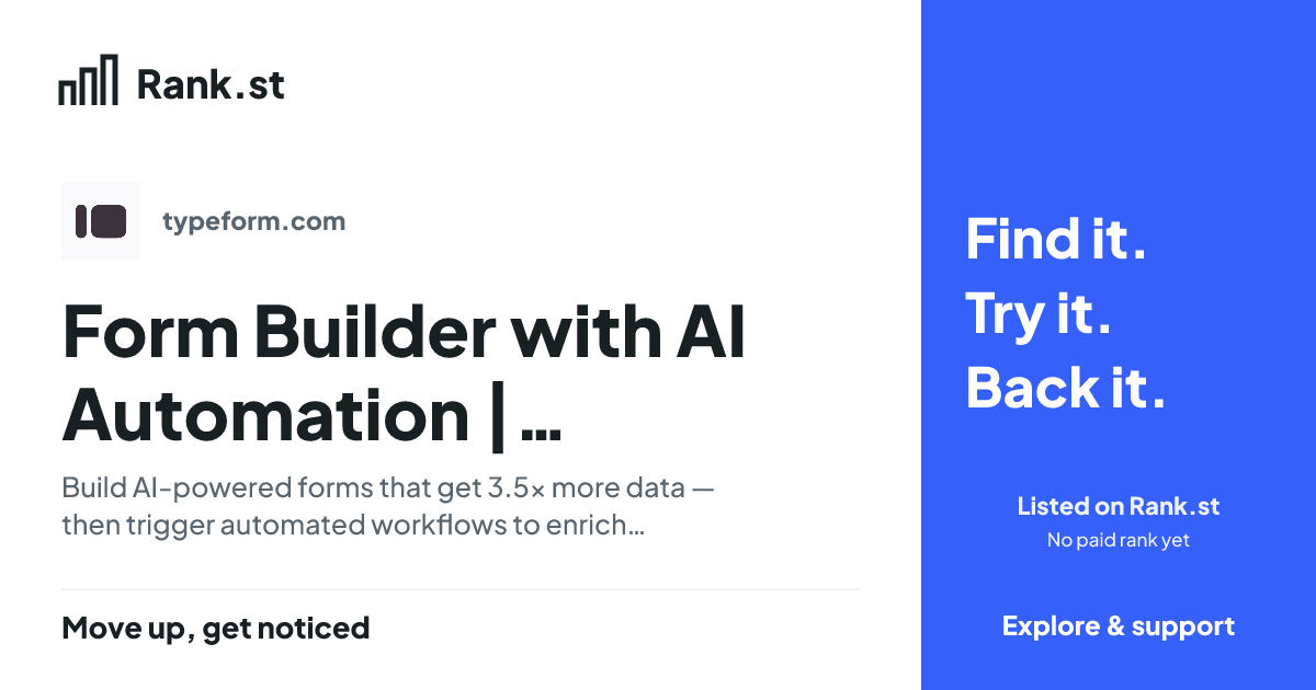 Form Builder with AI Automation | Typeform social card preview
