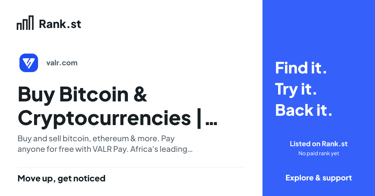 Buy Bitcoin & Cryptocurrencies | VALR social card preview