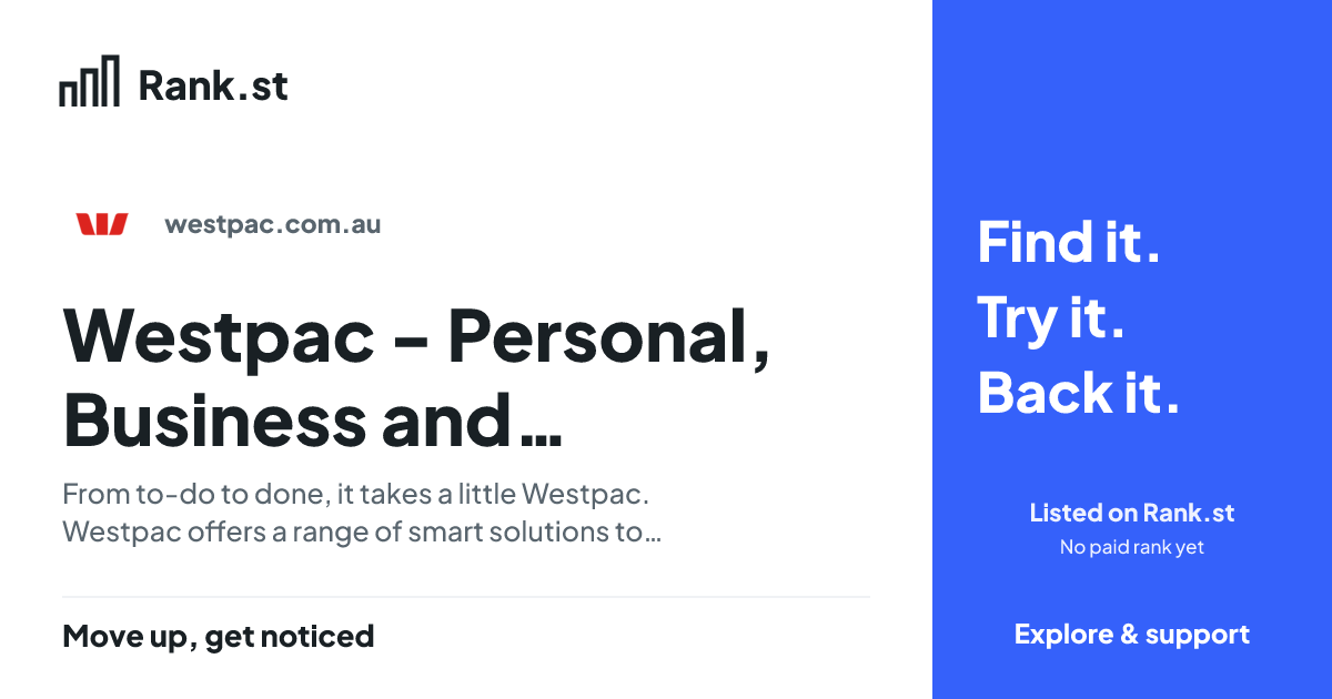Westpac - Personal, Business and Corporate Banking social card preview