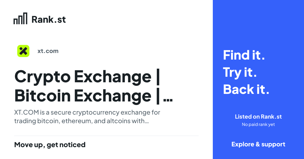 Crypto Exchange | Bitcoin Exchange | Buy/Sell Bitcoin, Ethereum, and Altcoins | XT.com social card preview